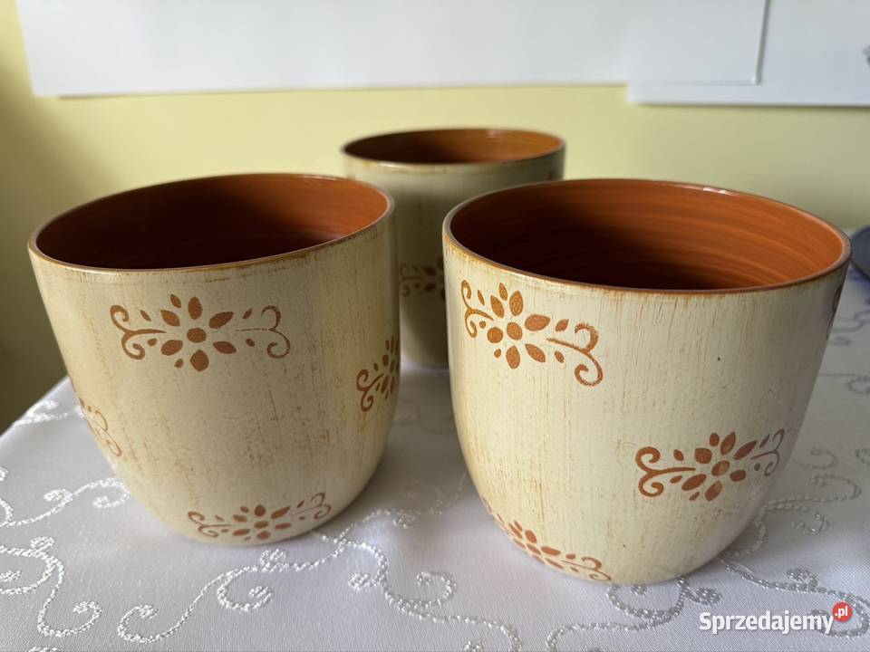 Doniczka Donica Ceramiczna ze Wzorem Osłonka na Czerwionka-Leszczyny