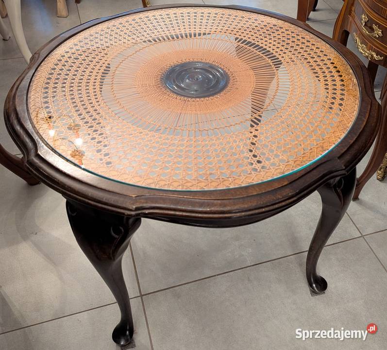 Wspaniały okrągły stolik dębowysklep Dąbrowa sprzedam