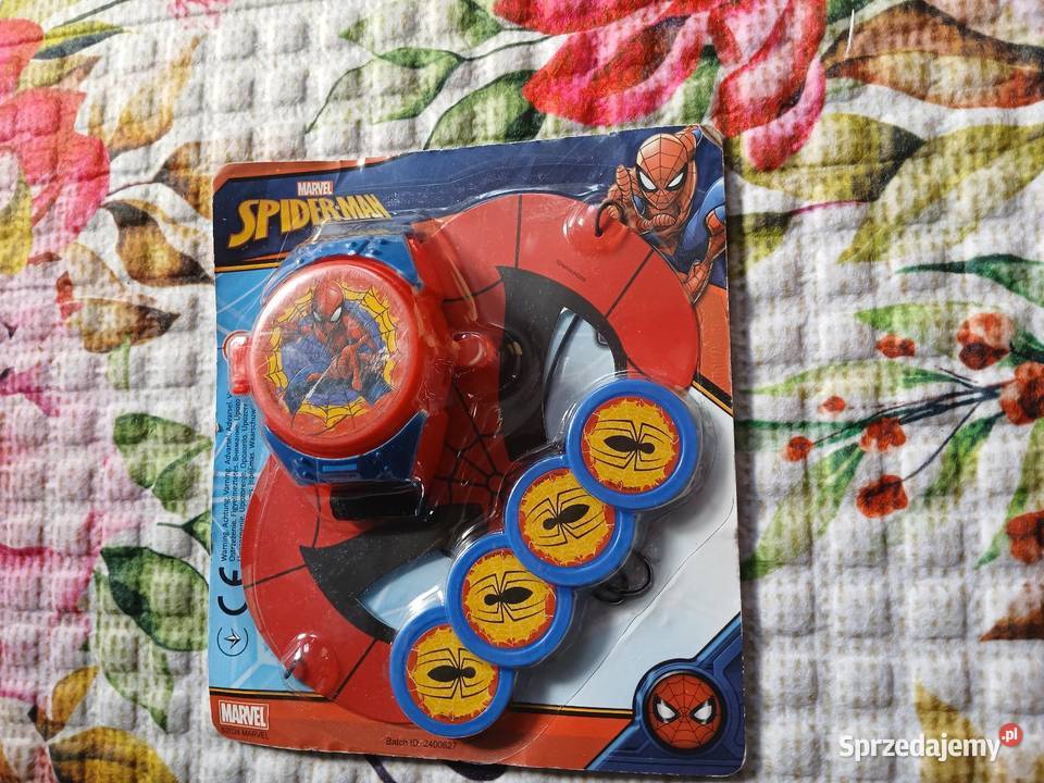 Spiderman zegarek wyrzutnia dyski maska zestaw małopolskie Chrzanów