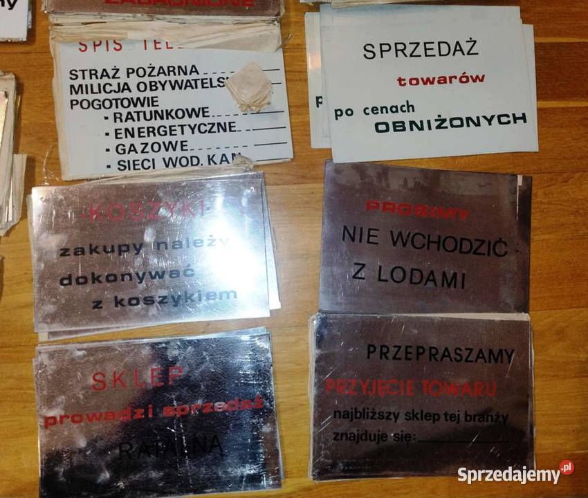 Tablice sklepowe PRL oryginalne Pozostałe