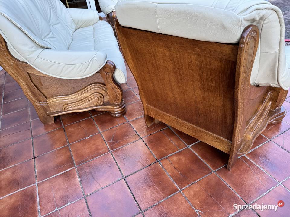 Zestaw mebli skórzanych wypoczynek skóra fotele Sulbiny