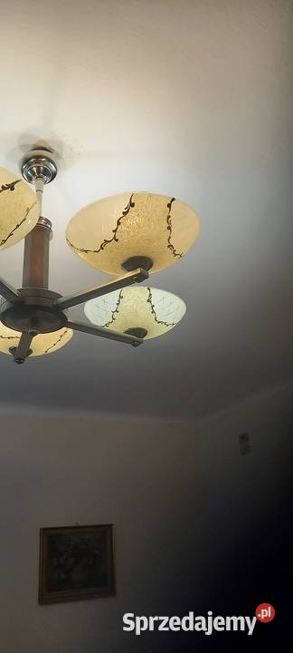 Pięcioramienny żyrandol w stylu Art Deco z Skierniewice
