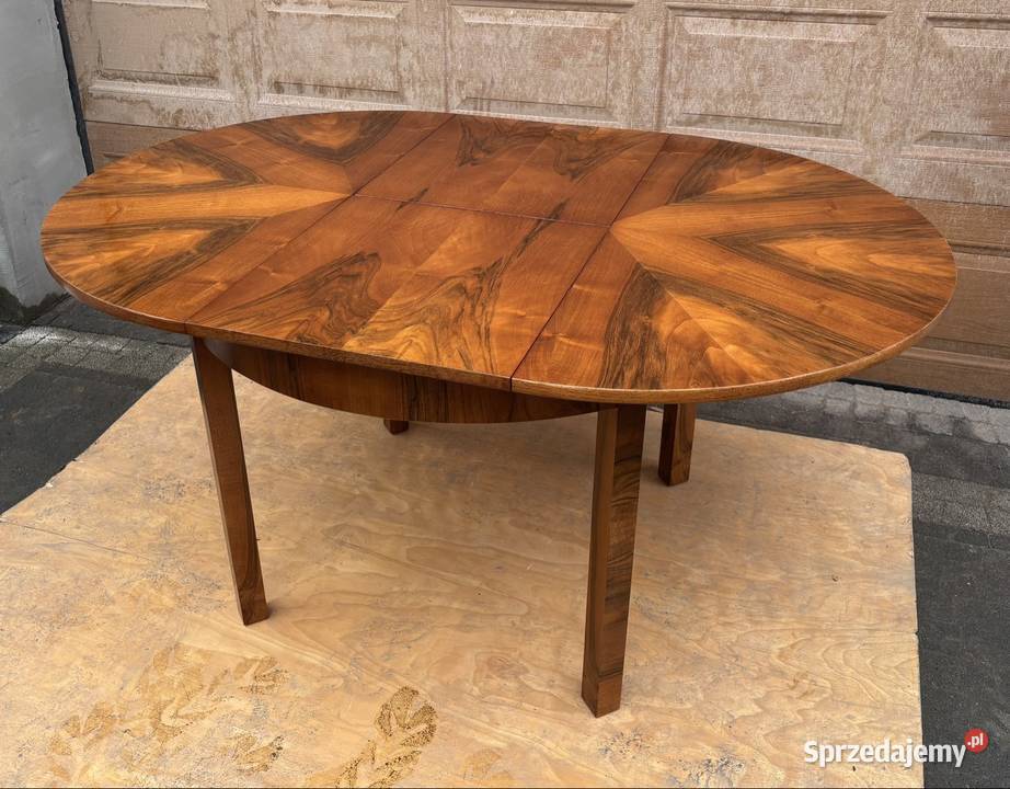 Stół Okrągły Orzech 110 Art Deco Gwiazda