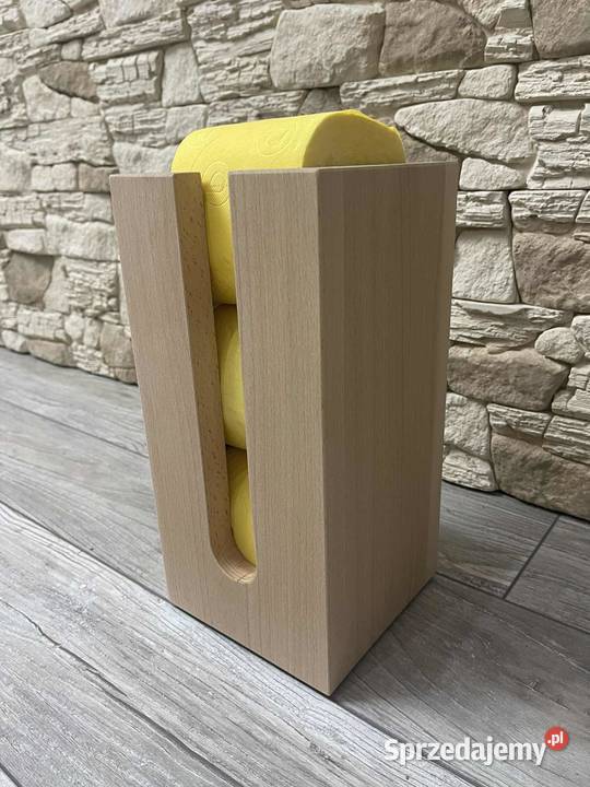 Pojemnik na papier toaletowy stojak drewniany wielokolorowy Dębica