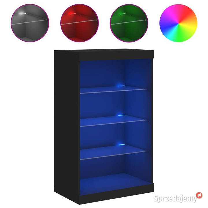 Szafka z oświetleniem LED czarna 605x37x100 Pozostałe Warszawa