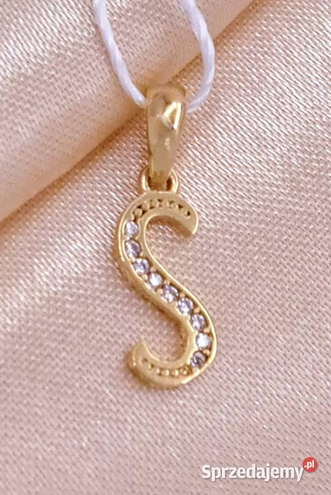 Wisiorek Złoty pr333 Literka S Z566 Poznań
