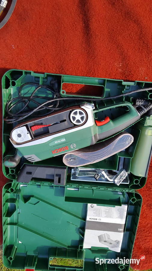 SZLIFIERKA TAŚMOWA BOSCH PBS 75 AE SET 750W Szlifierki taśmowe Lewin Brzeski sprzedam