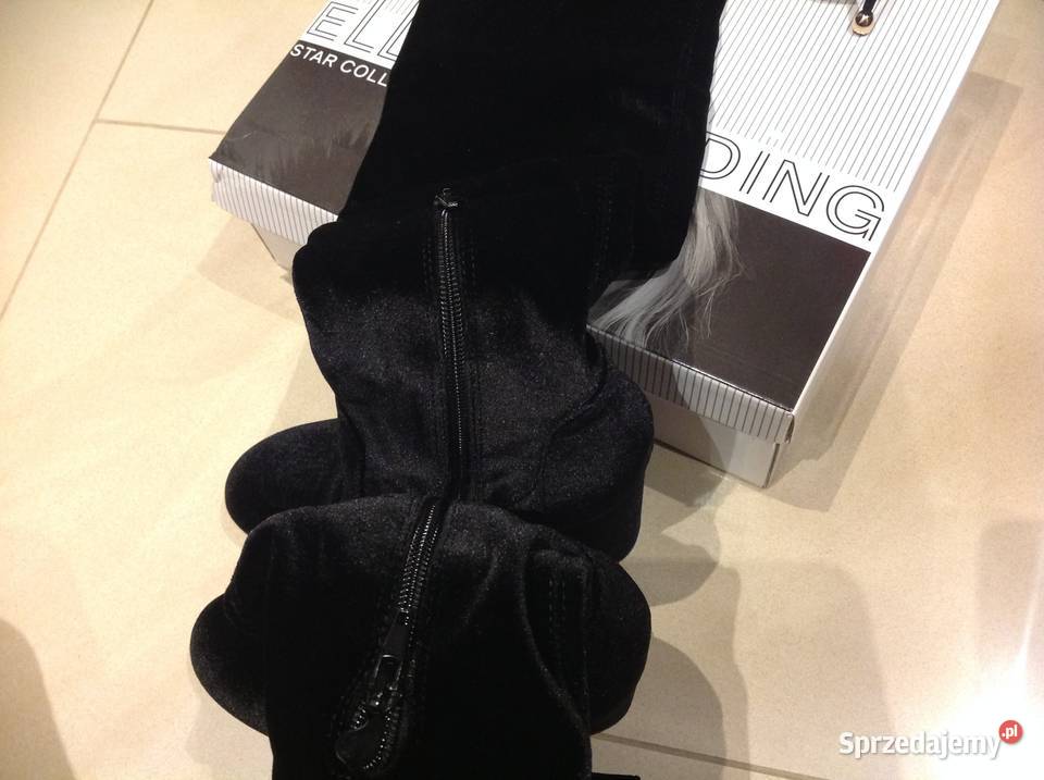 Kozaki Kolano damskie 36 welurowe Nowe inna lubuskie Nowa Sól sprzedam