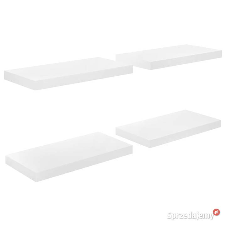 Półki ścienne 4 wysoki połysk białe 50x23x38 MDF Warszawa