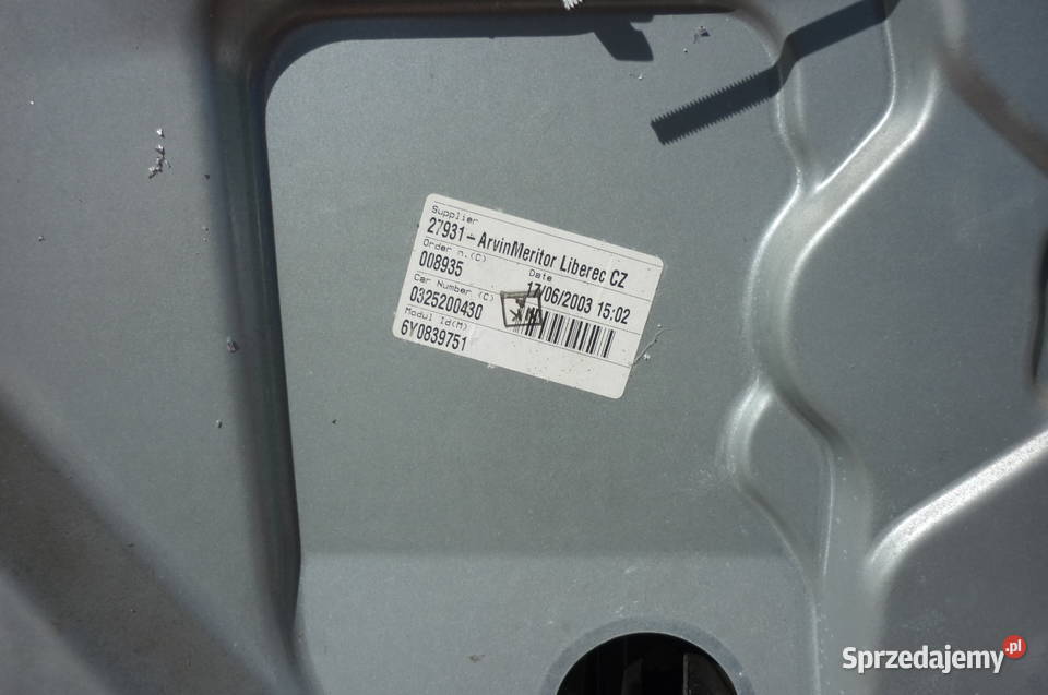 Podnośnik szyby Skoda Fabia 1 6Y0839751 wielkopolskie