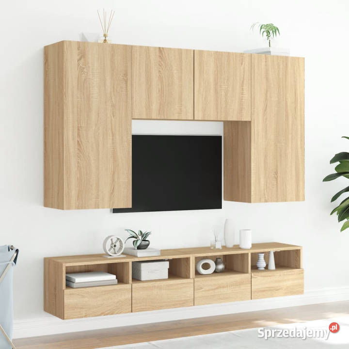 Ścienna szafka TV dąb sonoma 100x30x30 WM836886 RTV mazowieckie Warszawa