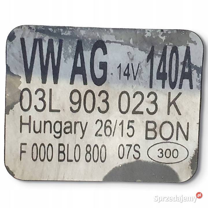 ALTERNATOR Audi A3 III 8V VW Golf VII 20 TDI Chełm