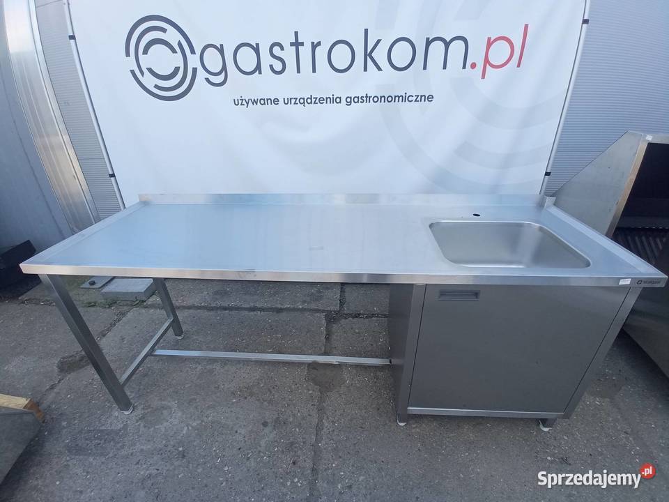 Stół ze zlewemP i szafką Stalgast 2190x700x910