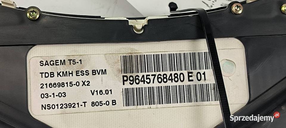 LICZNIK ZEGAR PEUGEOT 307 9645768480E Lipno