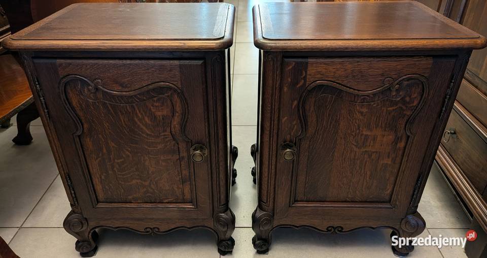 Piękne ciemne dębowe szafki ludwikowskie sklep Dąbrowa Górnicza