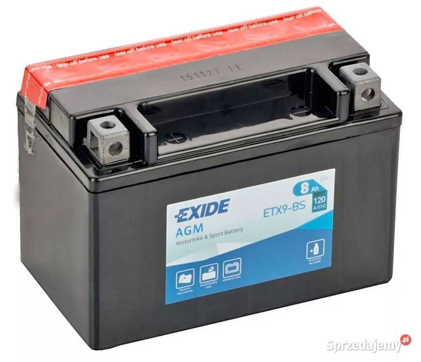 Akumulator motocyklowy EXIDE ETX9BS YTX9BS 12V Kalisz