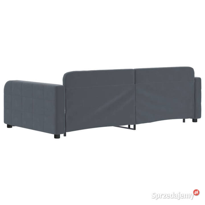 Sofa rozsuwana z szufladami ciemnoszara aksamit Warszawa
