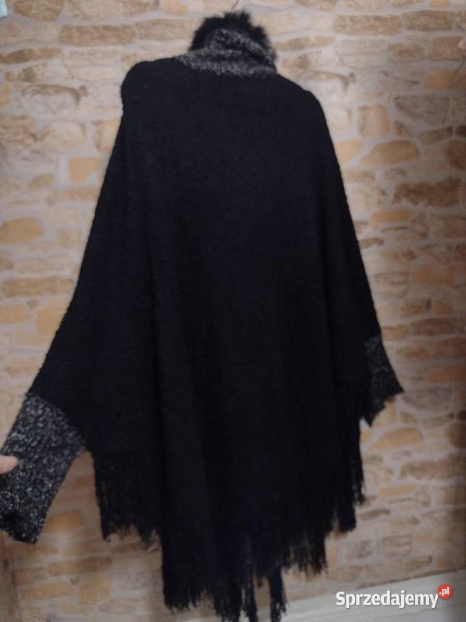 Wytworne futrzane Ponczo z Madrytu peleryna małopolskie