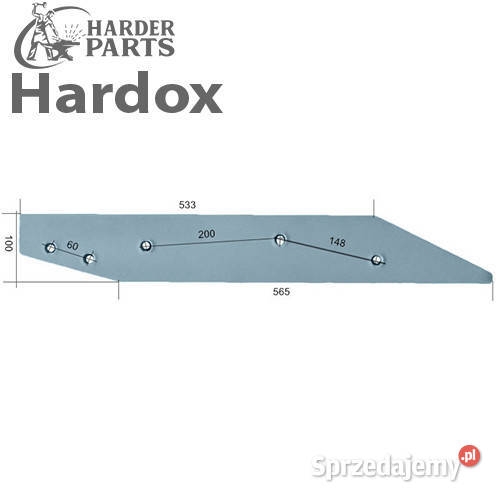 Płoza długa HARDOX 27011400L części do pługa Suwałki