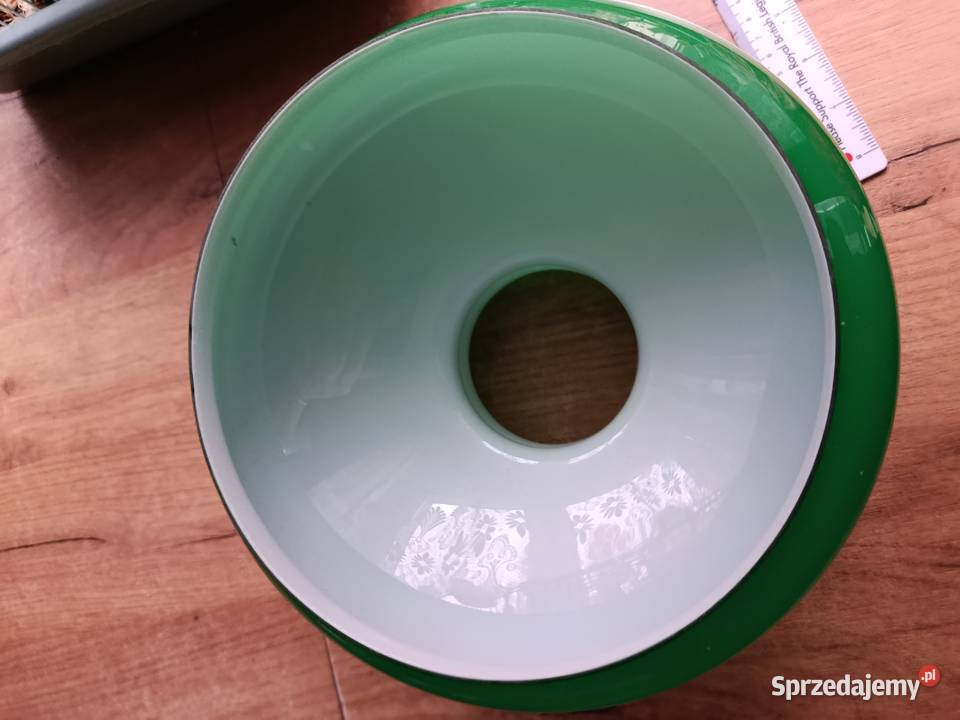 Duży szmaragdowy klosz do lampy lampy naftowej Choszczno
