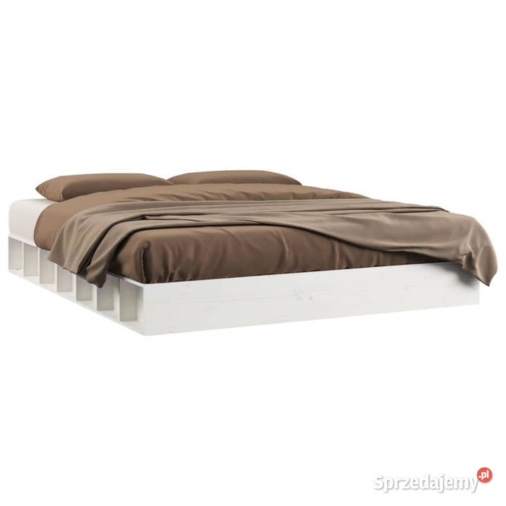 Rama łóżka biała lite drewno 140 x 200 WM820677 202cm Łóżka mazowieckie Warszawa