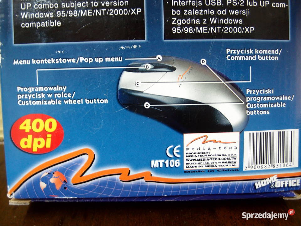 Mysz kulkowa interfejs 2 bezprzewodowa MediaTech Łódź