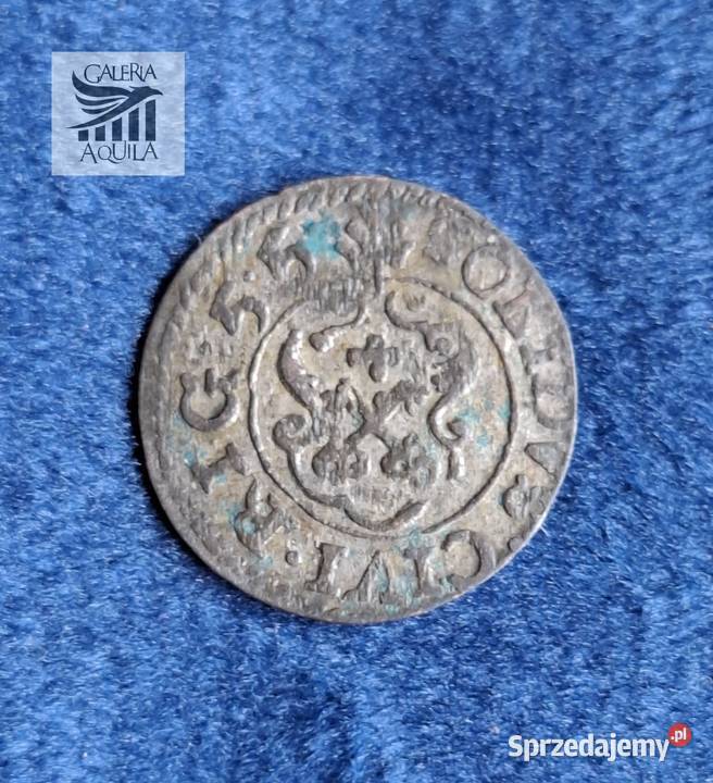 Szeląg miejski Karol X Gustaw Ryga 1655 okupacja Wejherowo