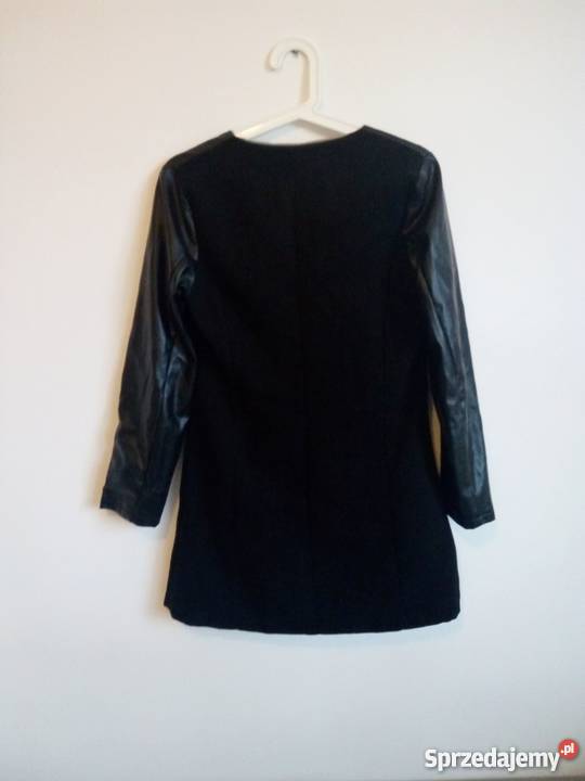 Płaszcz ze skórzanymi rękawami Rumia sprzedam