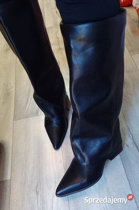 4142 Ekskluzywne czarne wygodne Kozaki kowbojki Kraków sprzedam