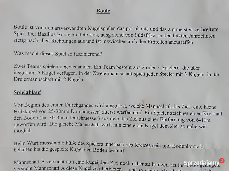 Solidny Zestaw do Gry w Boule 714g Drewniana lubelskie Biłgoraj