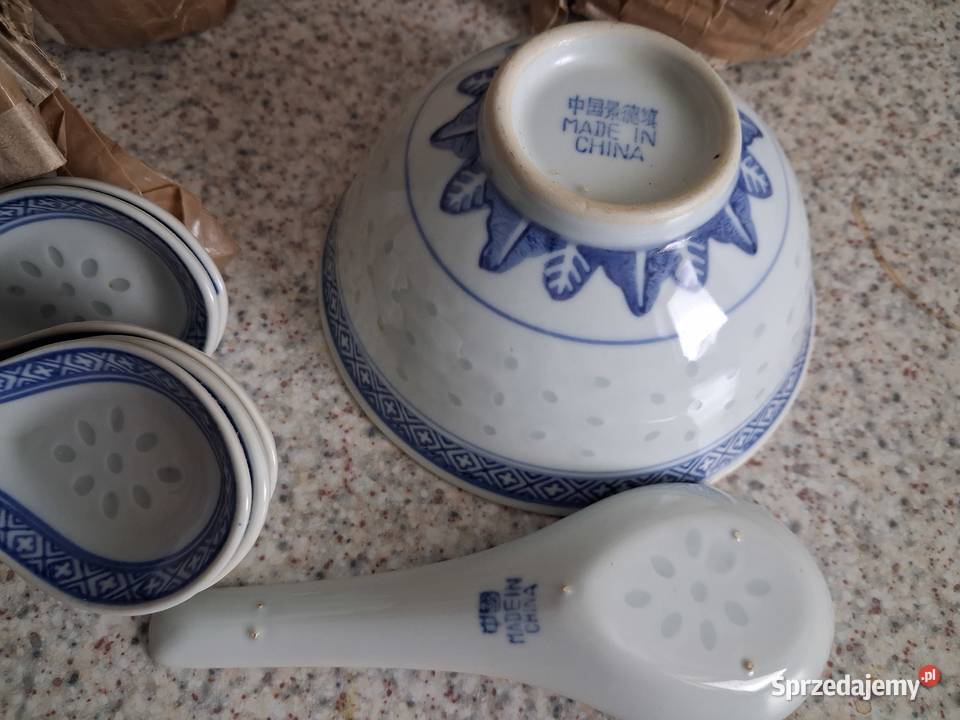 Miseczki i łyżeczki chińskie zestaw Dom i Ogród