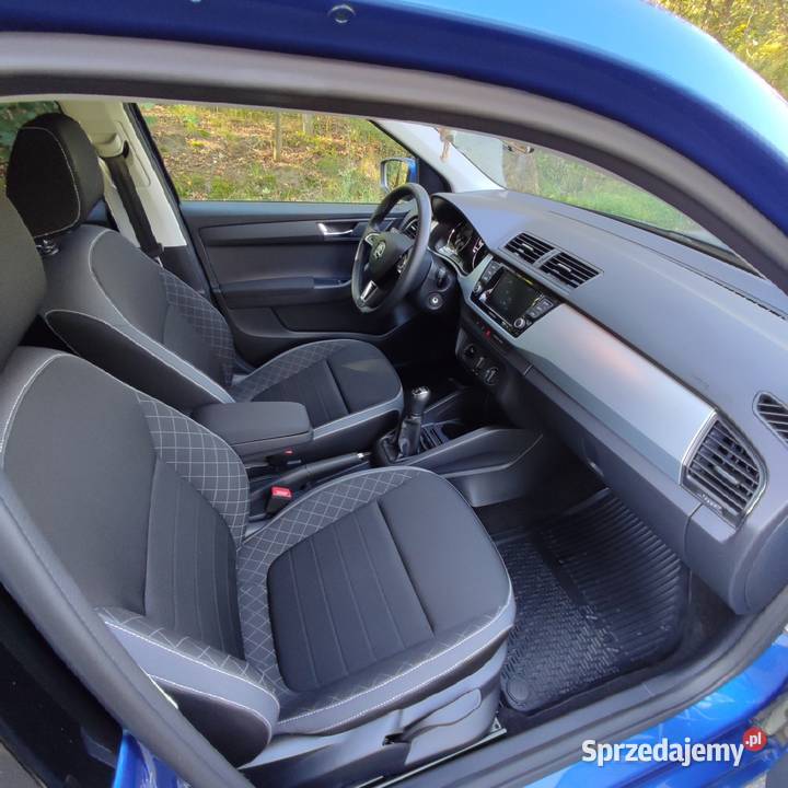 SKODA FABIA 10TSI 95 18200 PRZEBIEGU NOWA SALON niebieski łódzkie Łódź