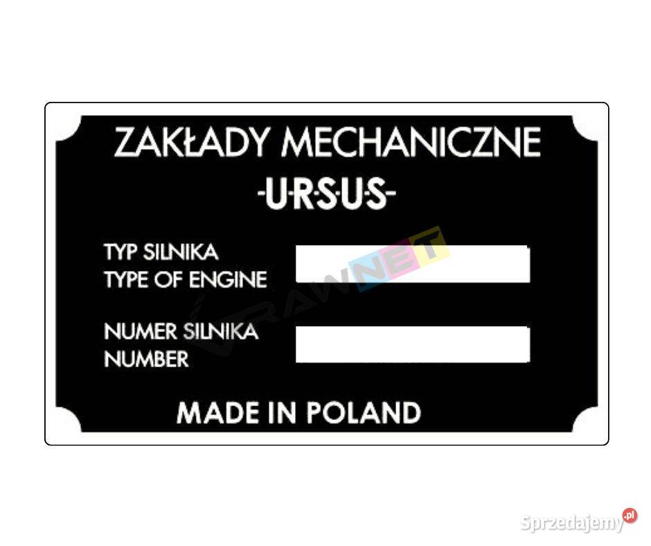 Tabliczka znamionowa silnik URSUS mazowieckie Chynów