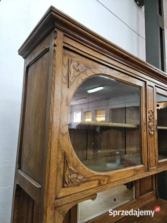 Dwa stare dębowe kredensy secesyjne z Francji Nowy Sącz sprzedam