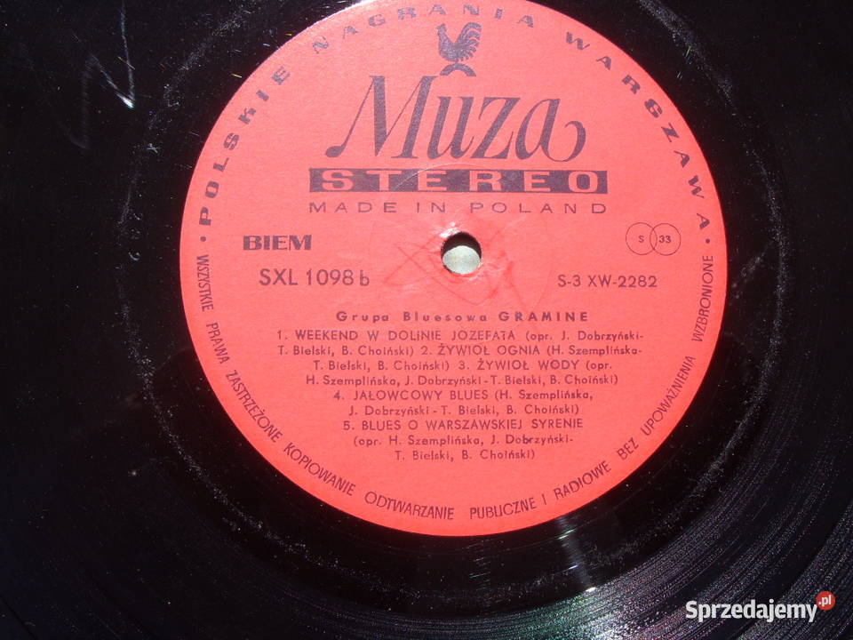 Winyl LP GRAMINEGRUPA BLUESOWA Muza SXL 1098 1 płyta Wołów
