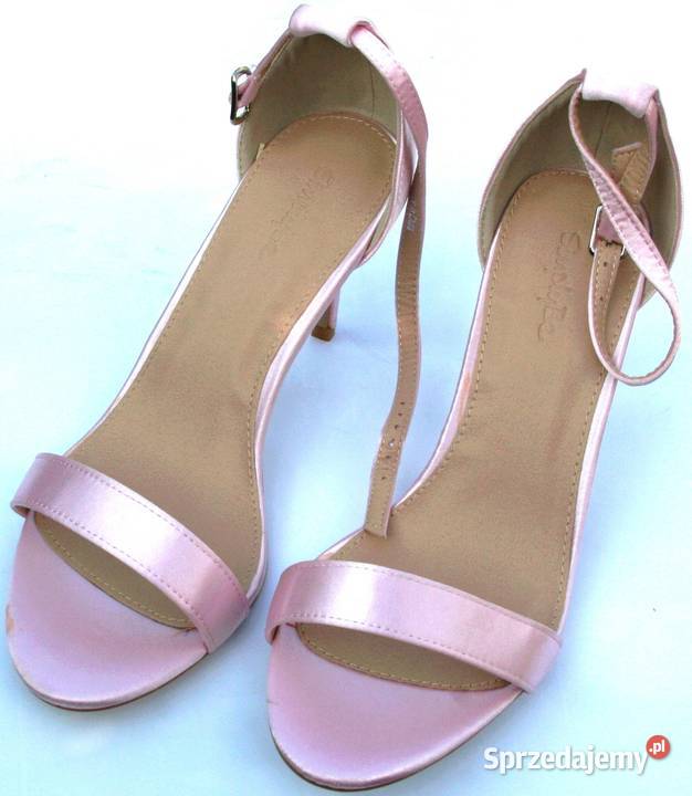Szpilki różowe sandałki Simply Be 41 szpilka 9 27cm Szczerbice