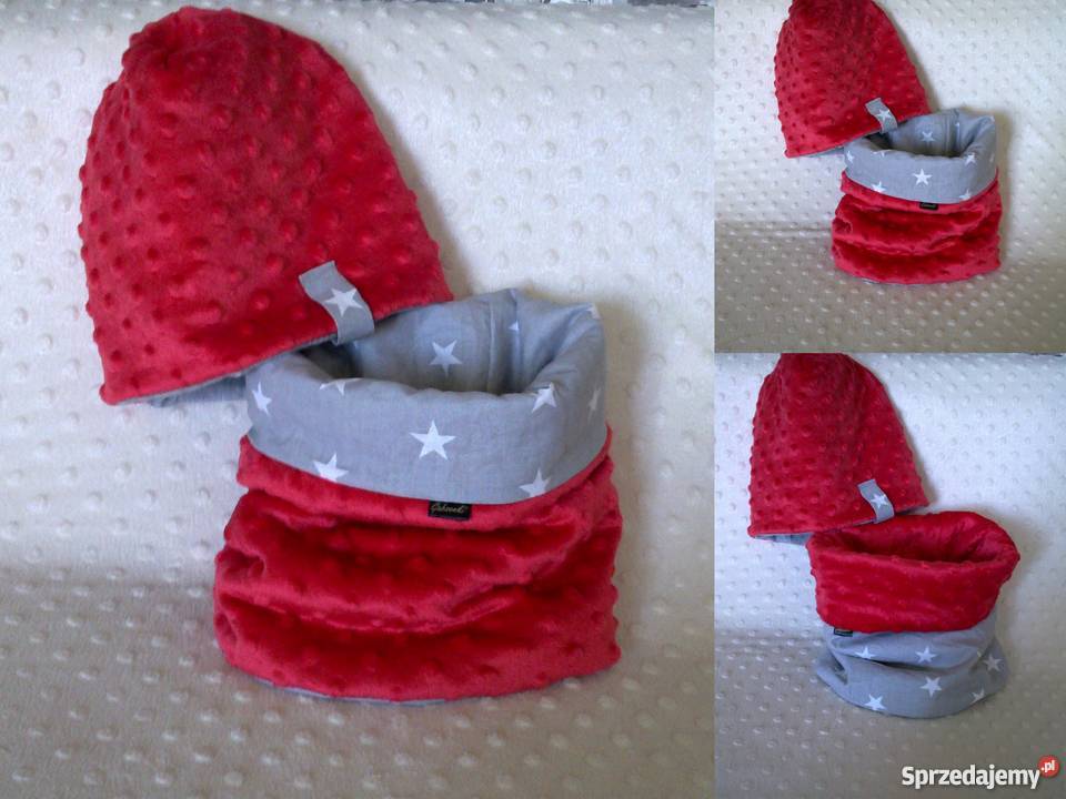 czapka i komin minky bawelna chłopiec Ełk