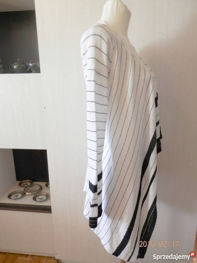 Blezer Narzutka Sweter Len Biała Granatowe Pasy Łomża sprzedam