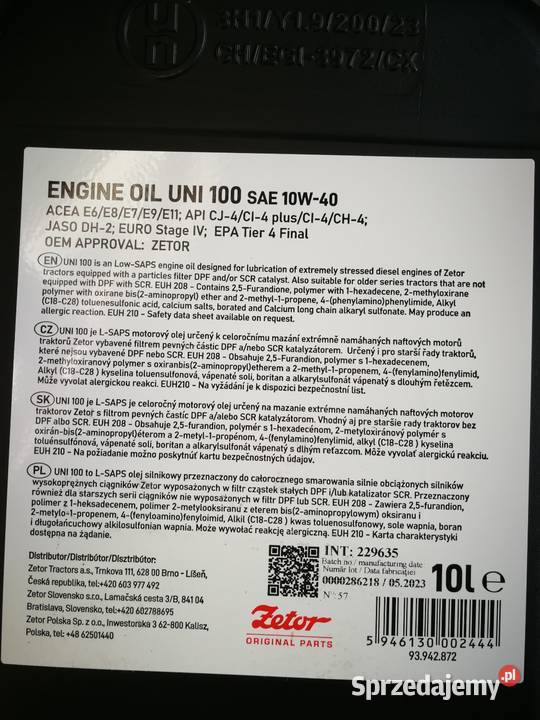 Olej silnikowy 10w40 uni 100 Szczecin