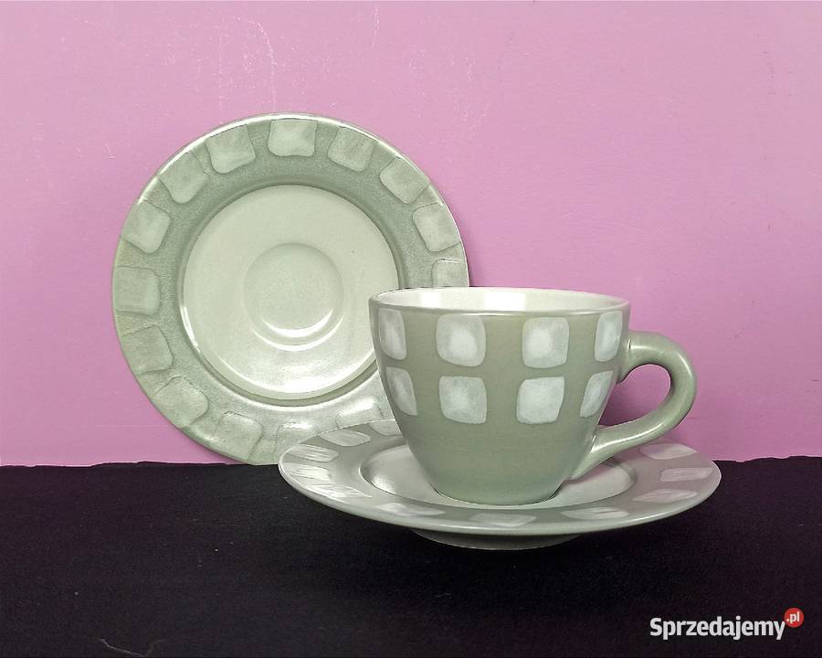 6 duo filiżanki i spodki ręczna robota zestaw małopolskie Jasień