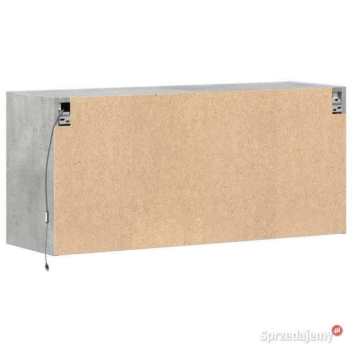 Ścienna szafka TV z LED szarość betonu 100x31x45