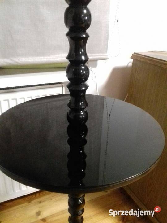 Stolik z lampą lata 60te szkłodrewno odnowiony Pozostałe Oleśnica