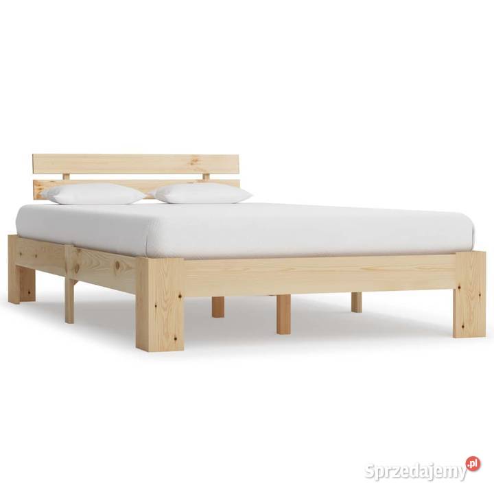 vidaXL Rama łóżka, lite drewno sosnowe, 140 x 200 283163