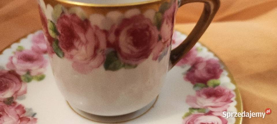 Filiżanka mokka róże złoto porcelana Porcelana i szkło