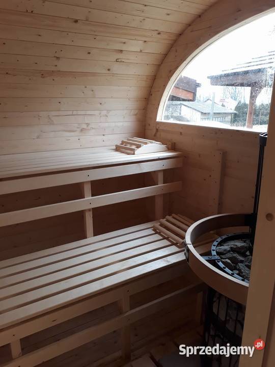 Sauna Owalna Ogrodowa Wyposażona Sauna Beczka Szczytno