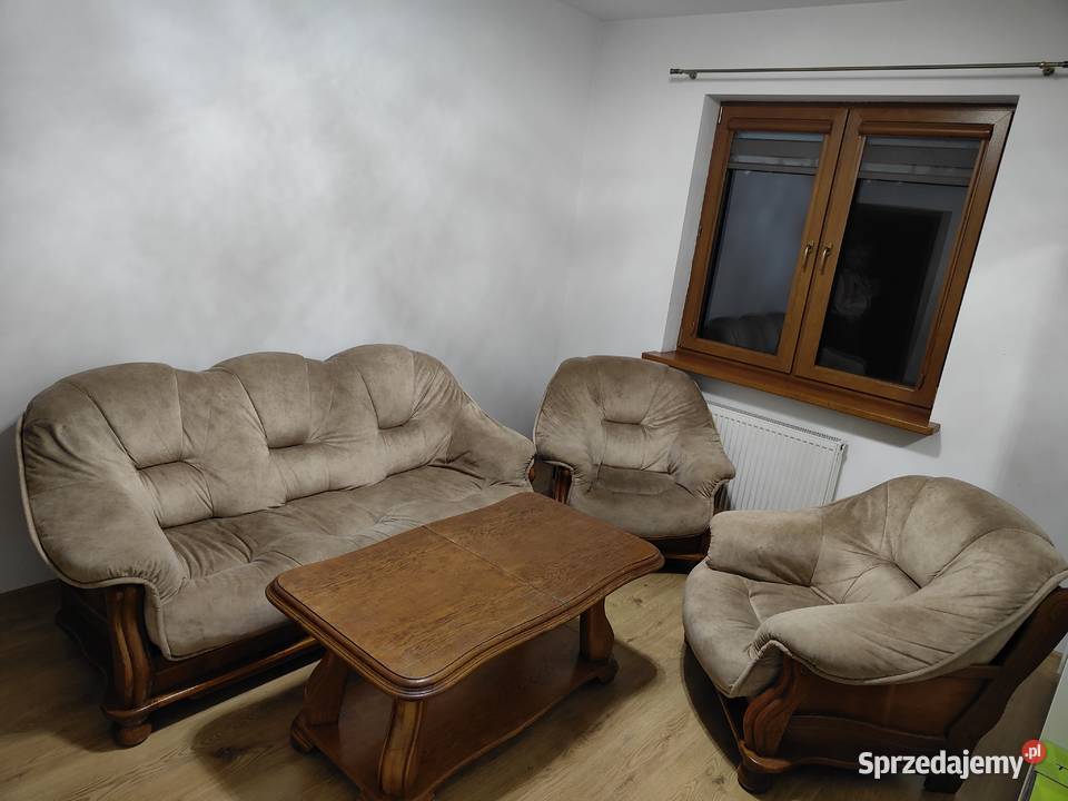 Komplet wypoczynkowy wypoczynek dębowy sofa Dęblin