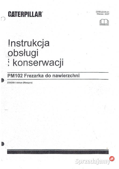 Instrukcja obsługi DTR frezarka CAT PM102 Książki i Podręczniki Kraków sprzedam