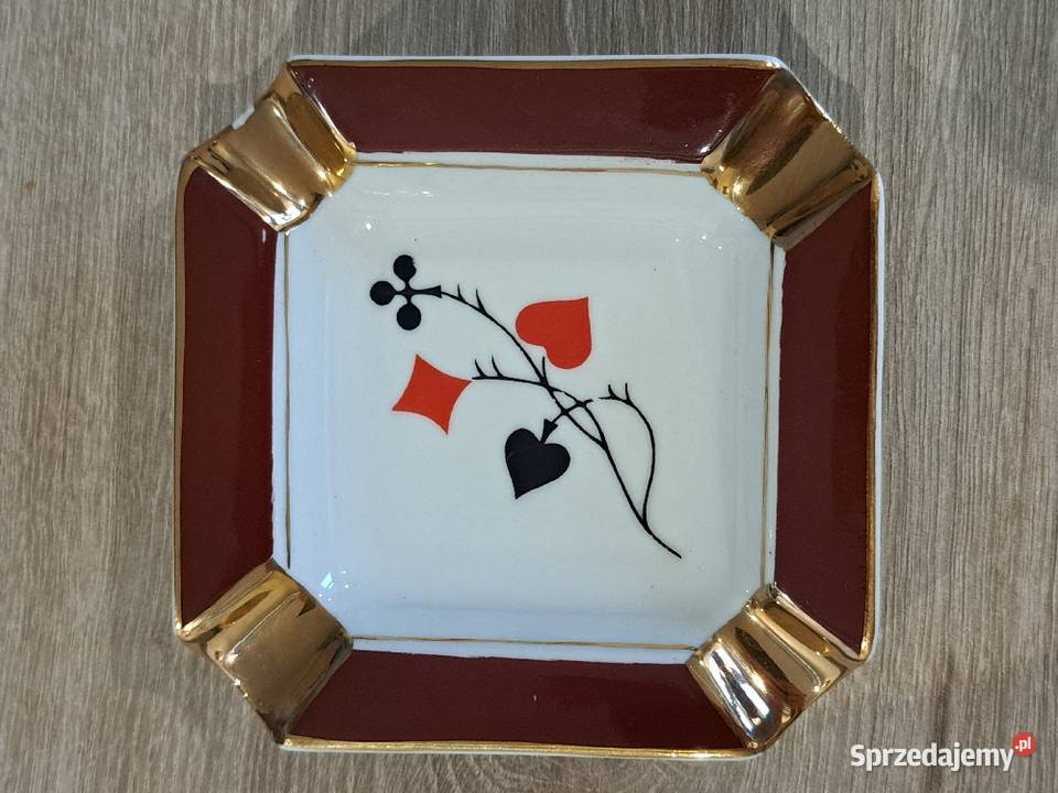 Stara Popielniczka Brydżowa Ćmielów Zestawu