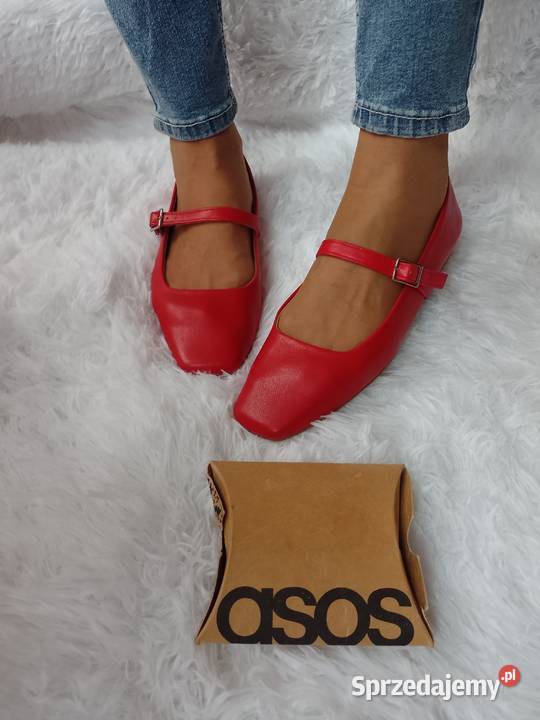 41 ASOS Design Czerwone baleriny z zapięciem z Kraków