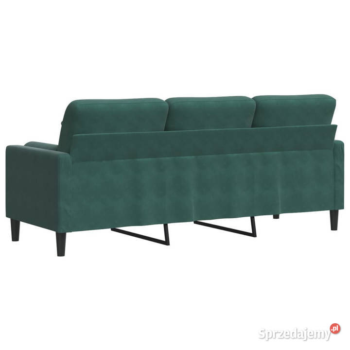 3osobowa sofa z poduszkami ciemnozielona 180 Meble Warszawa